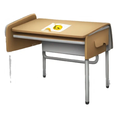 Middle school girls school desk with a blanket wrapped around shoulders  sticker
