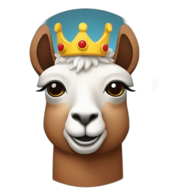 Lama rouge avec une couronne sticker