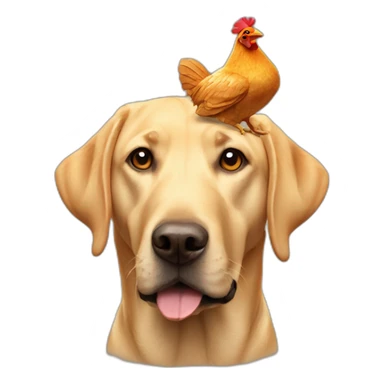 Labrador with a roasted chicken over his head sticker