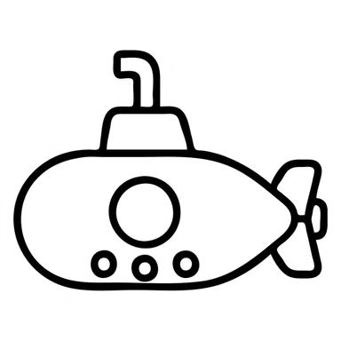 outlined denizaltı (submarine) icon sticker