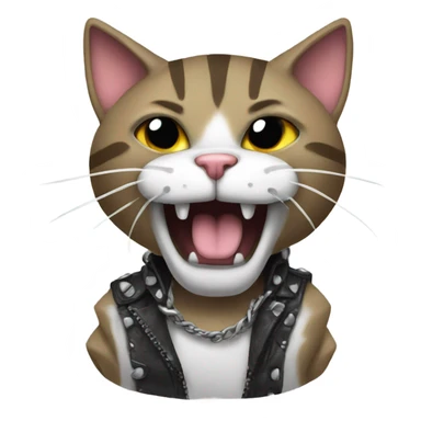 Metal rocking cat sticker