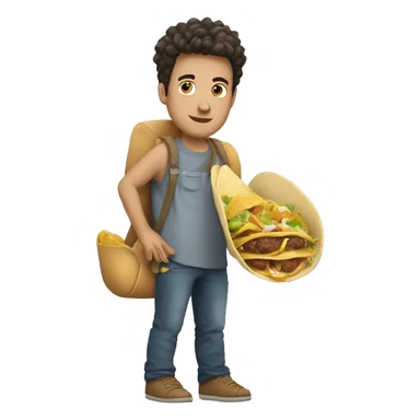 Gros garçons avec un tacos a la main sticker