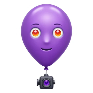 A balloon with a thermal camera effect, purple color sticker