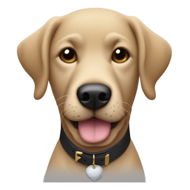 Un labrador con mastín negro con el pecho blanco al lado de un chico joven con perilla y bigote el pelo corto  sticker