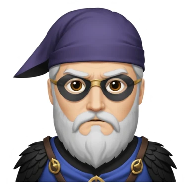 norse god odin with one eyepatch on his left eye and raven on his shoulder sticker