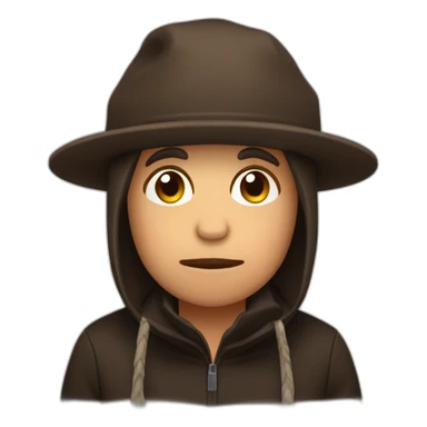 fullface depressed brown boar black winter hat sticker