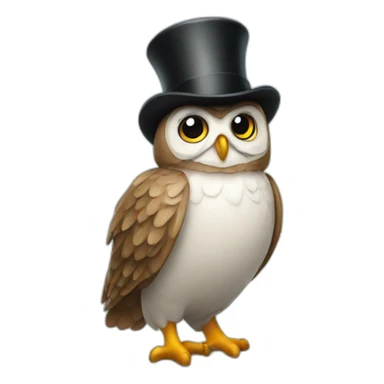 Owl with top hat sticker