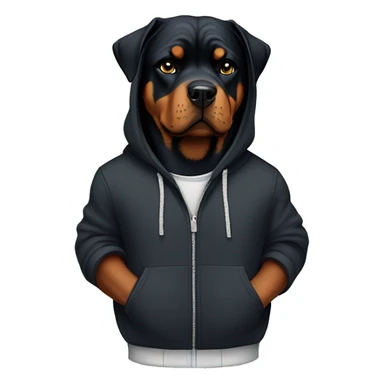 Rottweiler wearing a Hoodie sticker