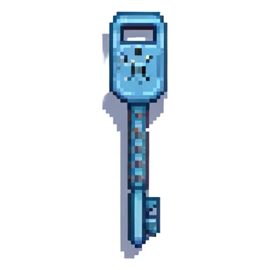 pixel art lockpick, Minecraft style, blue steel look sticker