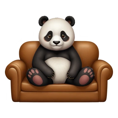 panda lie in a brown sofa sticker