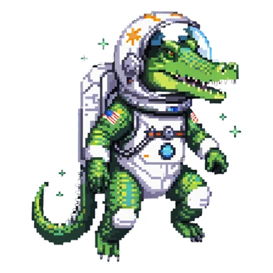 crocodile astronaut in space sticker