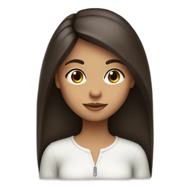 Long dark brown straight hair girl with big brown eyes sticker