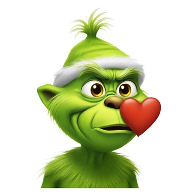 Grinch with heart sticker