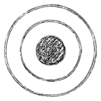 British Air Force WW2 roundel, hand-drawn outlined icon, sketchy look sticker