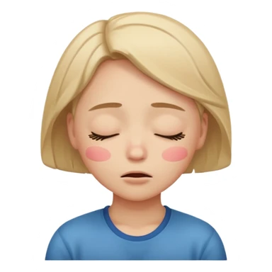 embarrassed, blushing, with closed eyes, and shaped like a traditional emoji sticker