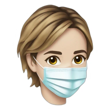 Emma Watson wearing surgical mask  sticker