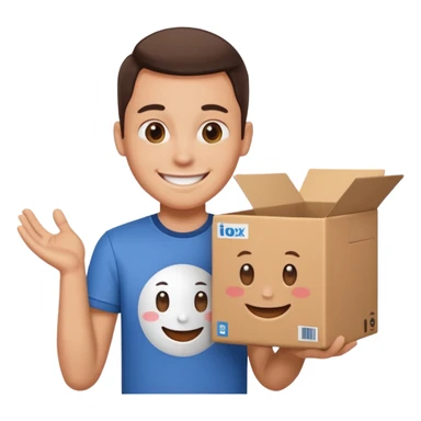 Create unbox and smile logo on it sticker