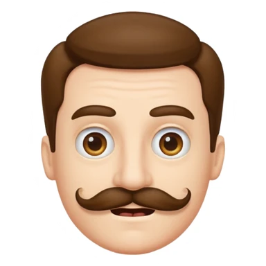 Silly with moustache sticker