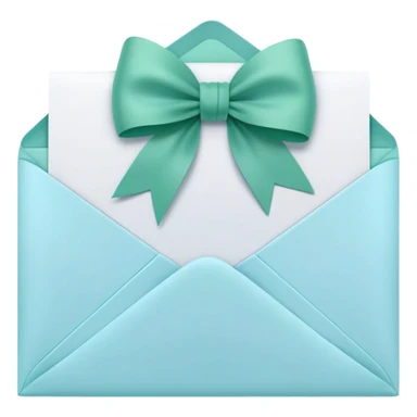 beautiful aesthetic love letter in pastel blue color with green bow aesthetically placed  sticker