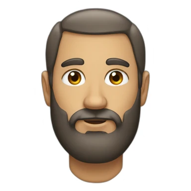 A man's head with a long beard and short hair sticker