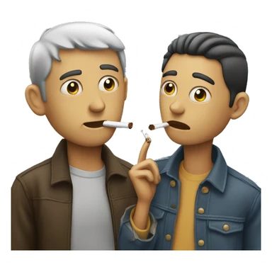 two friends smoking cigarettes sticker