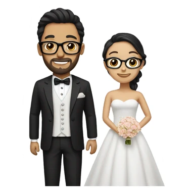 groom with Dark hair mullet and beard and glasses sticker