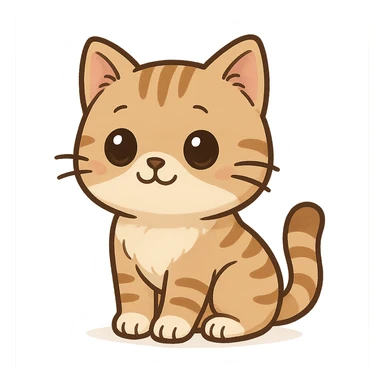 cute cat sitting, charming and adorable, general style sticker