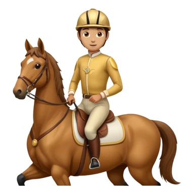 a jockey riding a horse gold jersey and saddle sticker
