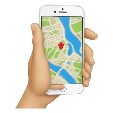 hand holding a iphone map sticker