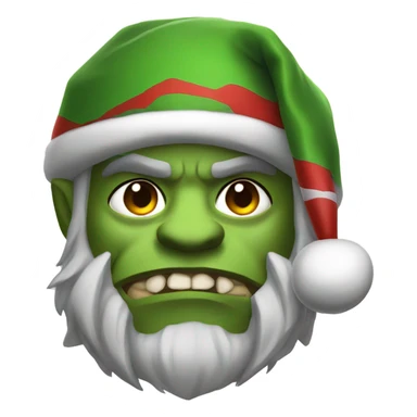 Fierce Orc ranger wearing santa hat sticker