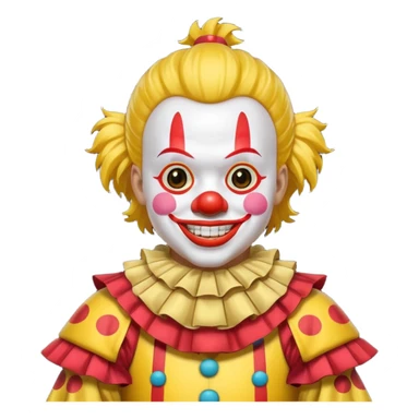 clown, wearing yellow japanese samurai custome sticker