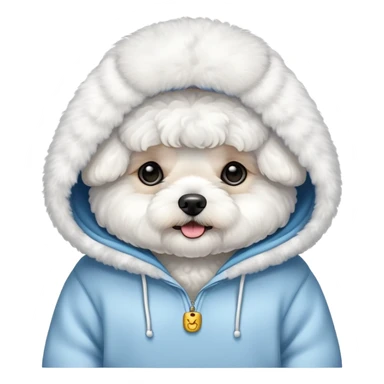 Bichon frise wearing a hoodie  sticker