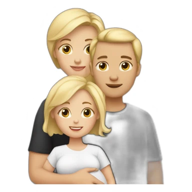 Family;blonde-haired-pregnant-mother, blonde-haired-baby-boy, black-haired-dad sticker