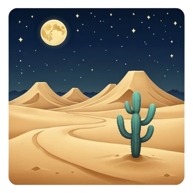 Desert at night sticker