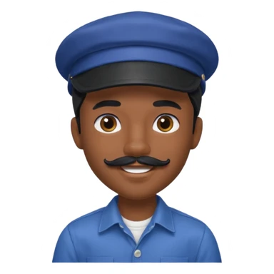 generate a pretty bratz boy wearing a dark blue cap and  button up shirt. Handsome

Mustache- black

hair black long sticker