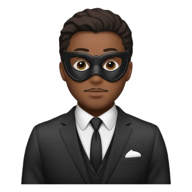 black man in suit and mask sticker