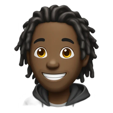 Black man with dreadlocks and hoodie laughing sticker