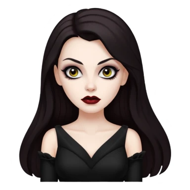Vampira with long dark brown hair sticker