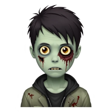 crie um menino zumbi emo sem o rosto deformado sticker