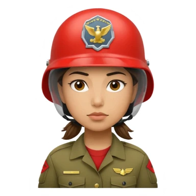 Female US Marine soldier with Lightweight helmet  sticker