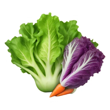 lettuce with a carrot in front of it sticker