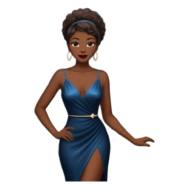 Black female jazz singer outside a jazz club at night in Paris, with city lights and Eiffel Tower in background sticker