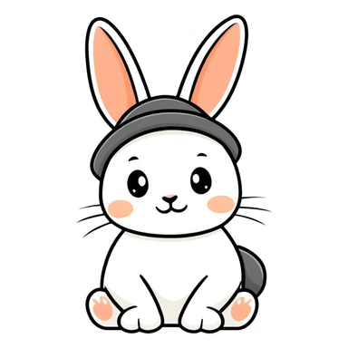 Ein Hasen mit Hut sticker