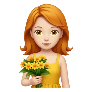 Girl Ginger her yellow dress flowers  sticker