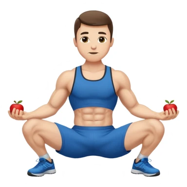 Man doing sit-ups in athletic clothes, apple style emoji sticker