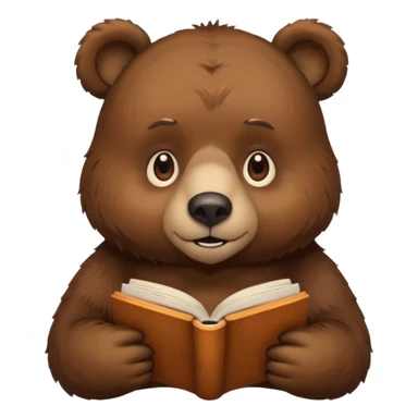 bear reading book sticker