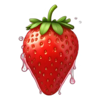 a wet strawberry sticker