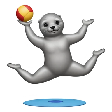 A seal performing gymnastics and juggling sticker