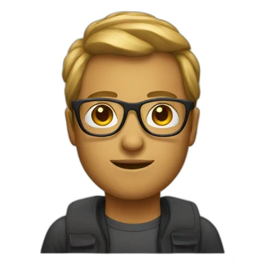 designer with glasses sticker