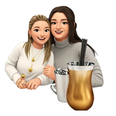 smiling girls with jewelry indoors sticker